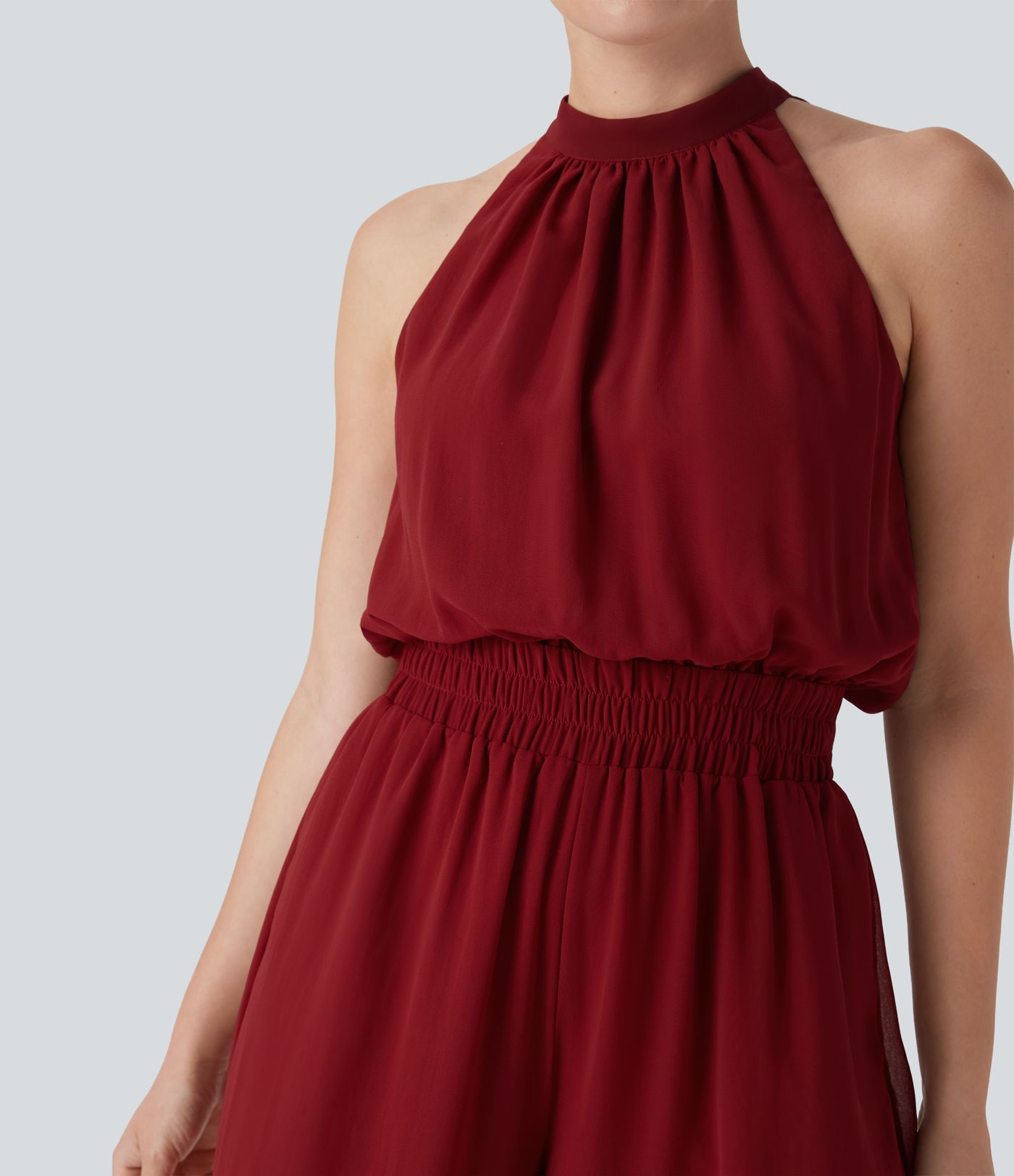 Tie Back 2-in-1 Wide Leg Casual Jumpsuit with Pockets-Easy Peezy Edition