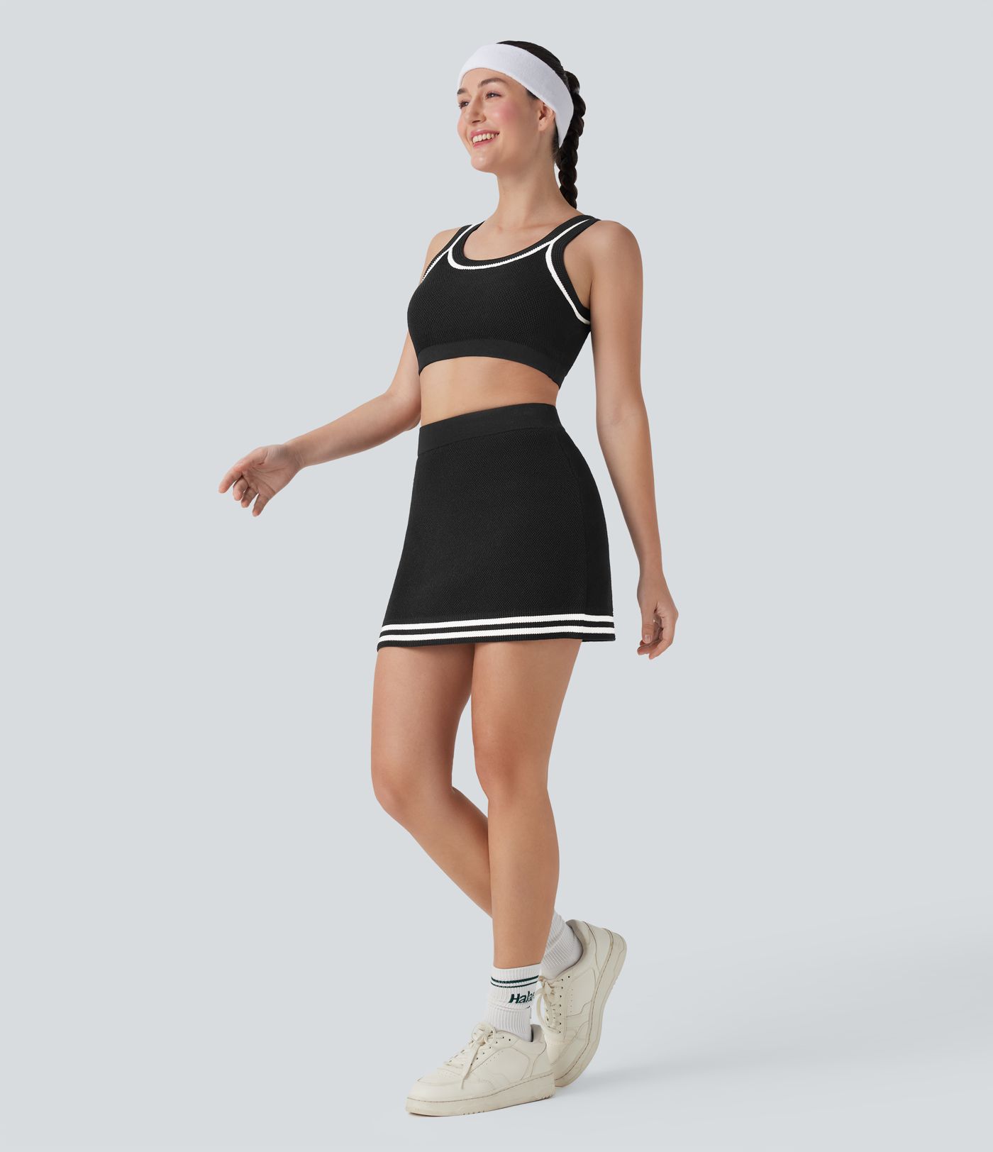 Pull Tricoté Court décontracté à Blocs de Couleur Débardeur