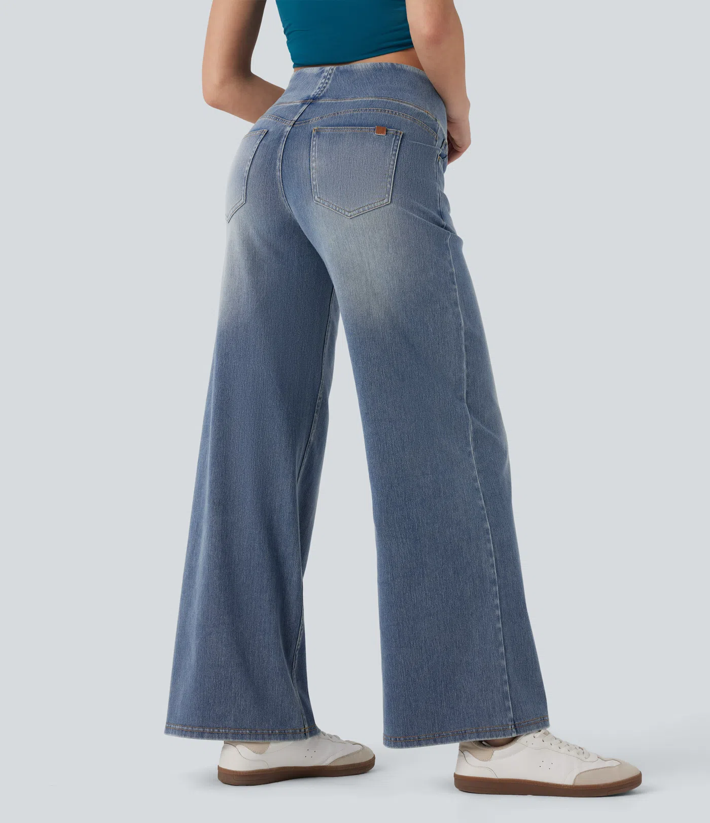 Halara Flex™ SoCinched Mid Rise Tummy Control Casual Baggy Jeans with Pockets