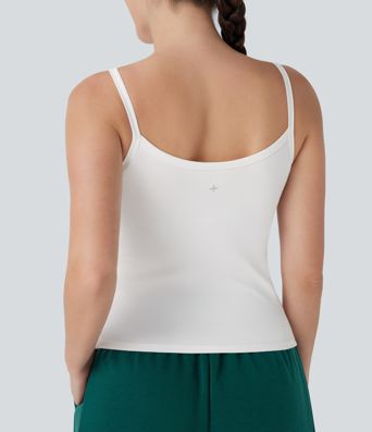 Side Pockets Plain Workout Cami Top