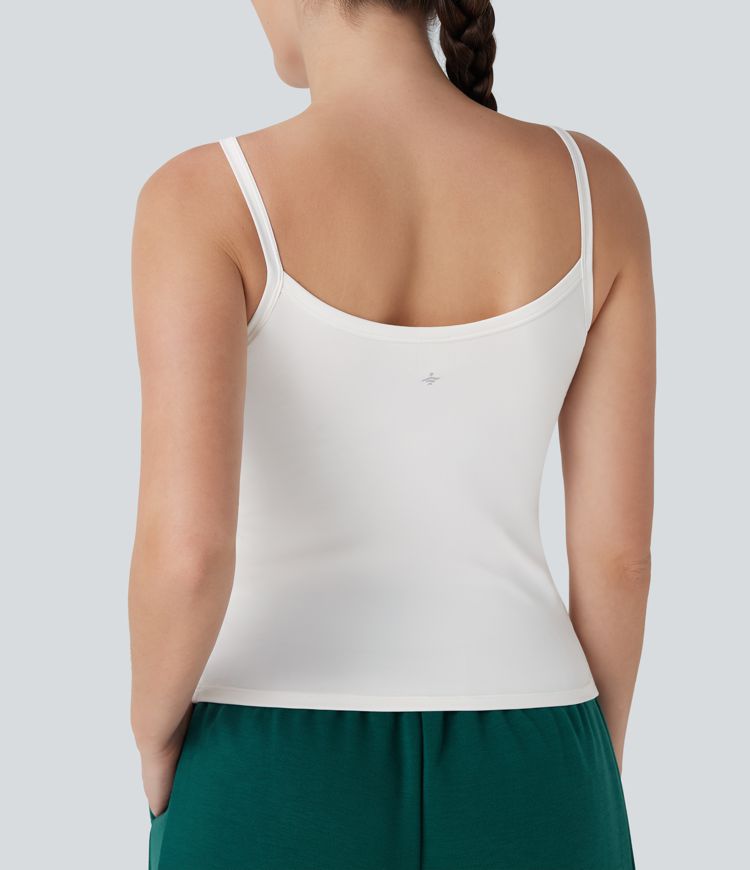 Side Pockets Plain Workout Cami Top