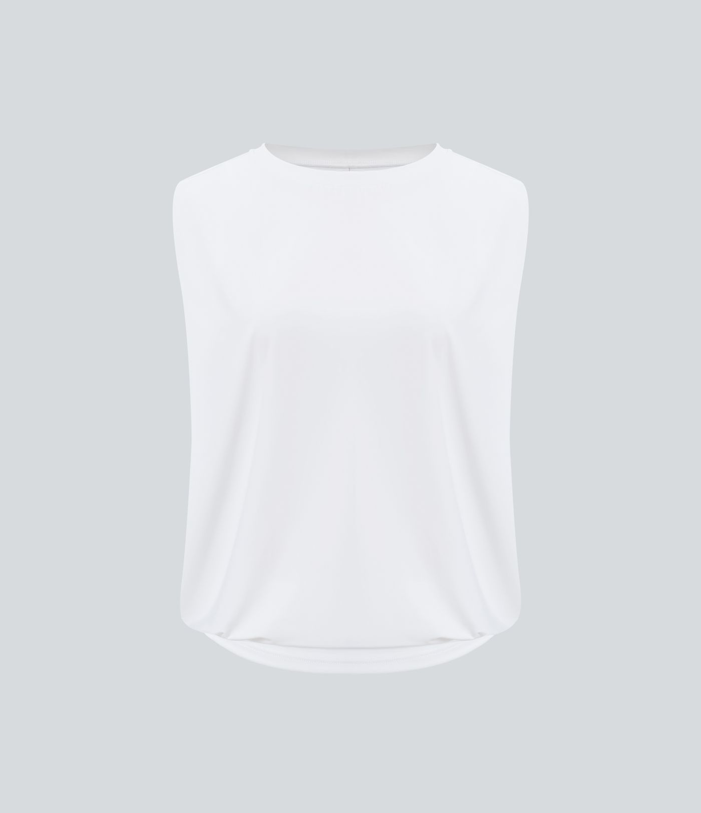 Round Neck Ruched Cool Touch Yoga Tank Top-UPF50+