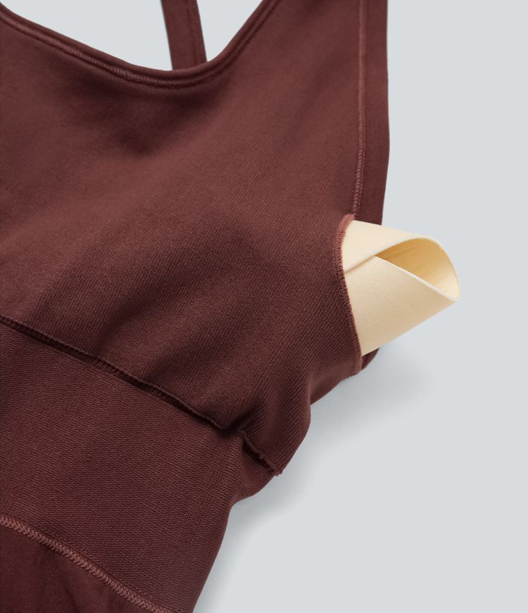 Vestido mini de baile 2 en 1 con espalda cruzada y sin costuras