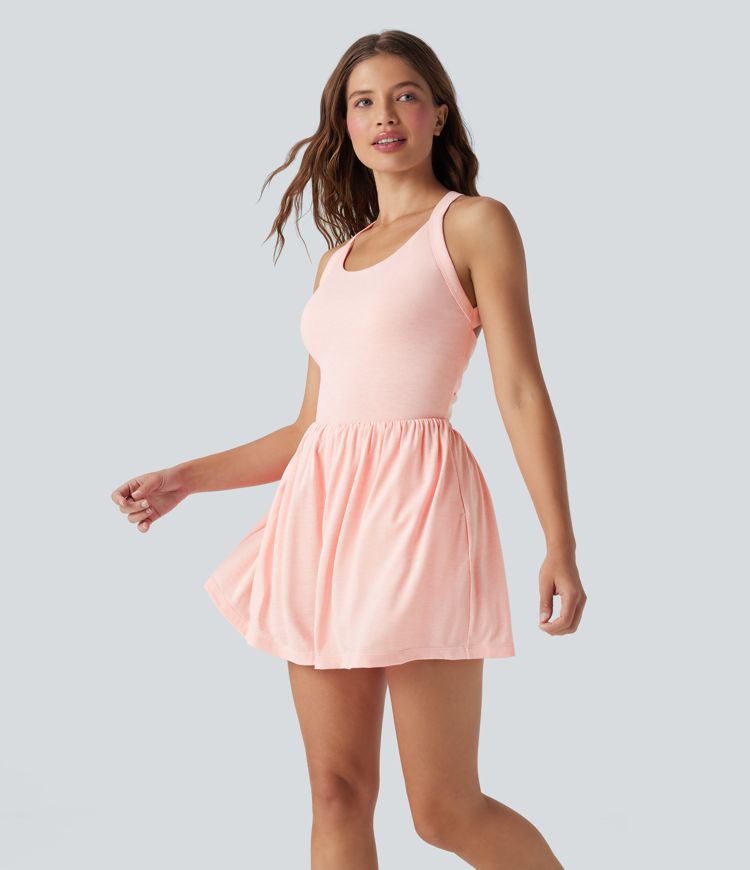 Backless Twisted Side Pocket 2-in-1 Resort Romper-Easy Peezy Edition