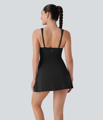 Softlyzero™ QuickDry - Rückenfreies 2-in-1 Tanz-Aktiv-Minikleid im Korsett-Stil mit Seitentaschen und Reißverschluss - Easy Peezy Edition