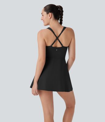 Softlyzero™ QuickDry - Rückenfreies 2-in-1 Tanz-Aktiv-Minikleid im Korsett-Stil mit Seitentaschen und Reißverschluss - Easy Peezy Edition