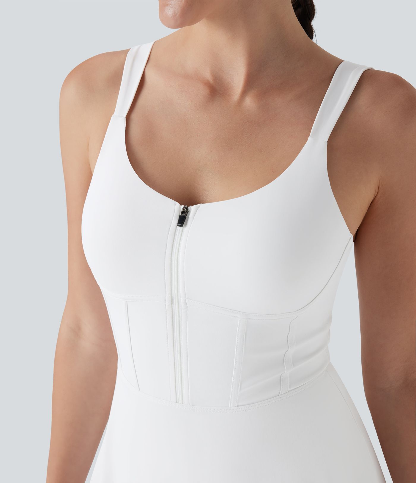 SoftlyZero™ QuickDry Zip Corset 2-in-1 Mini Dance Active Dress with Pockets-Easy Peezy Edition
