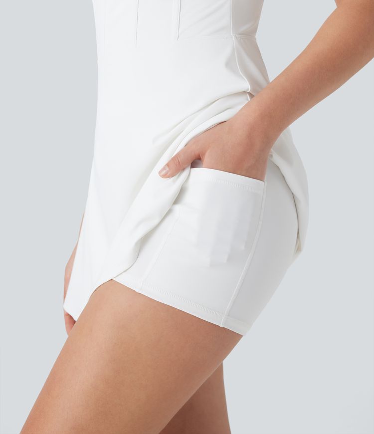 SoftlyZero™ QuickDry Zip Corset 2-in-1 Mini Dance Active Dress with Pockets-Easy Peezy Edition