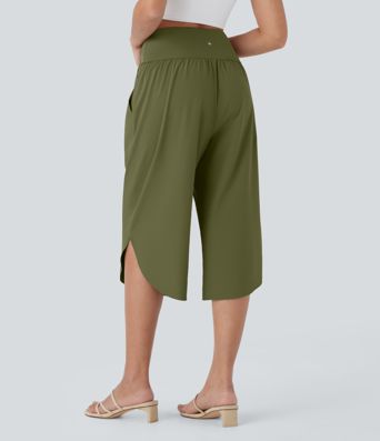 Breezeful™ High Waisted Crossover Pocket Quick Dry Capri Pants