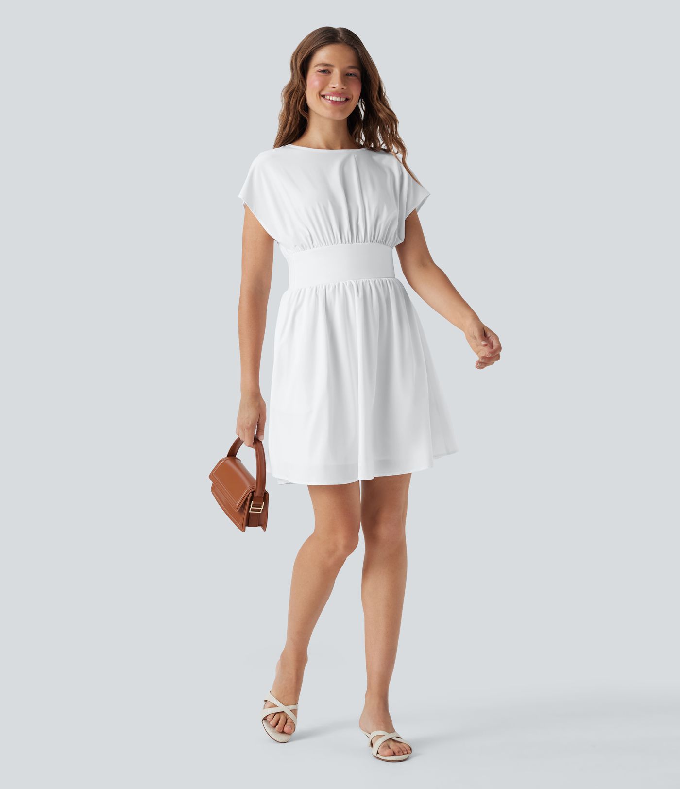 Breezeful™ - Fließendes Arbeits-Midikleid mit Seitentaschen und Fledermausärmeln - schnelltrocknend