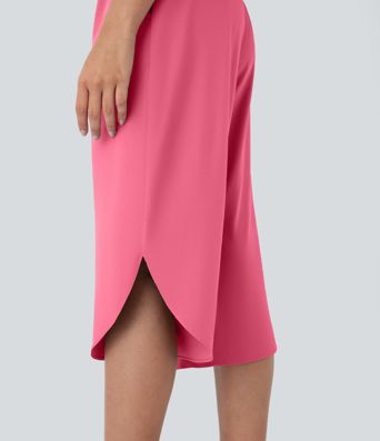 Pantaloni Capri cu Talie Înaltă Breezeful™ cu Buzunare Încrucișate și Uscare Rapidă