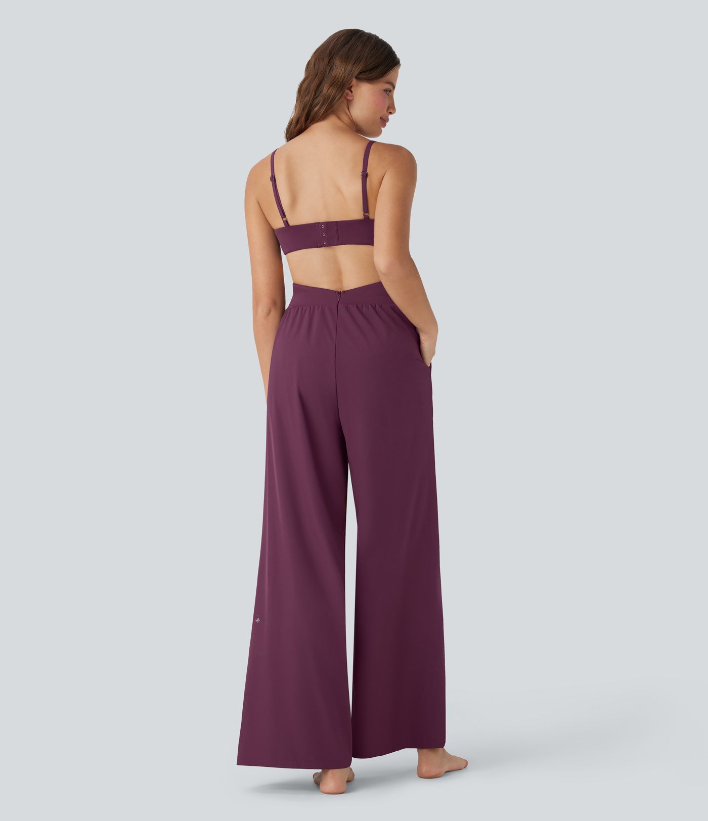 Combinaison yoga Breezeful™ dos nu à découpes séchage rapide avec poches latérales - Édition Easy Peasy