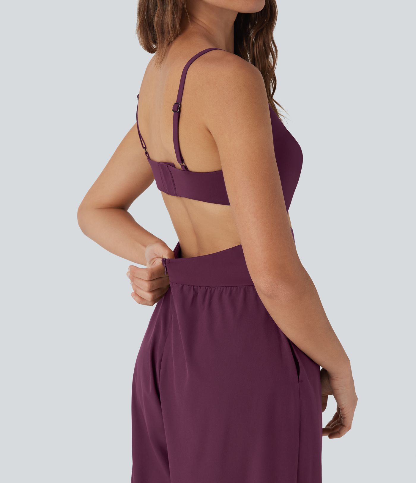 Combinaison yoga Breezeful™ dos nu à découpes séchage rapide avec poches latérales - Édition Easy Peasy