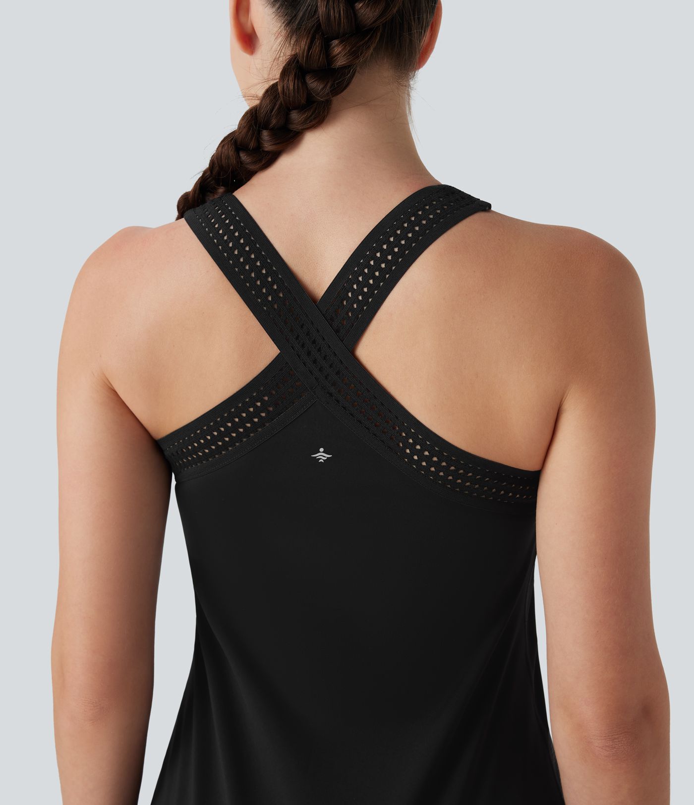 Softlyzero™ Airy Halter Cut Out Backless 2-in-1  Mini Yoga Active Dress with Side Pockets-Easy Peezy Edition-UPF50+