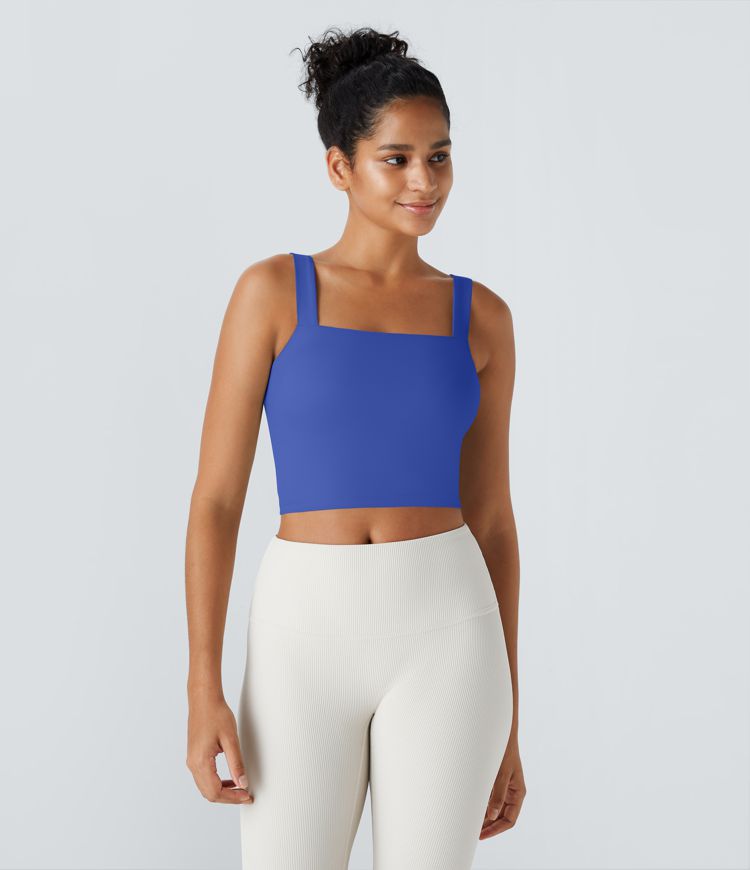 Softlyzero™ Plush Square Neck Cropped Skinny Yoga Tank Top-UPF50+