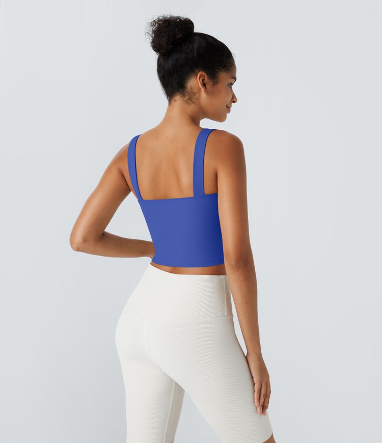 Softlyzero™ Plush Square Neck Cropped Skinny Yoga Tank Top-UPF50+