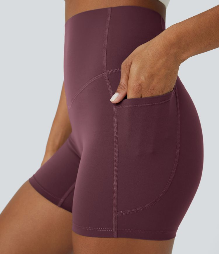 Halara UltraSculpt™ High Waisted Tummy Control Side Pocket Shaping Training Biker Shorts 5''