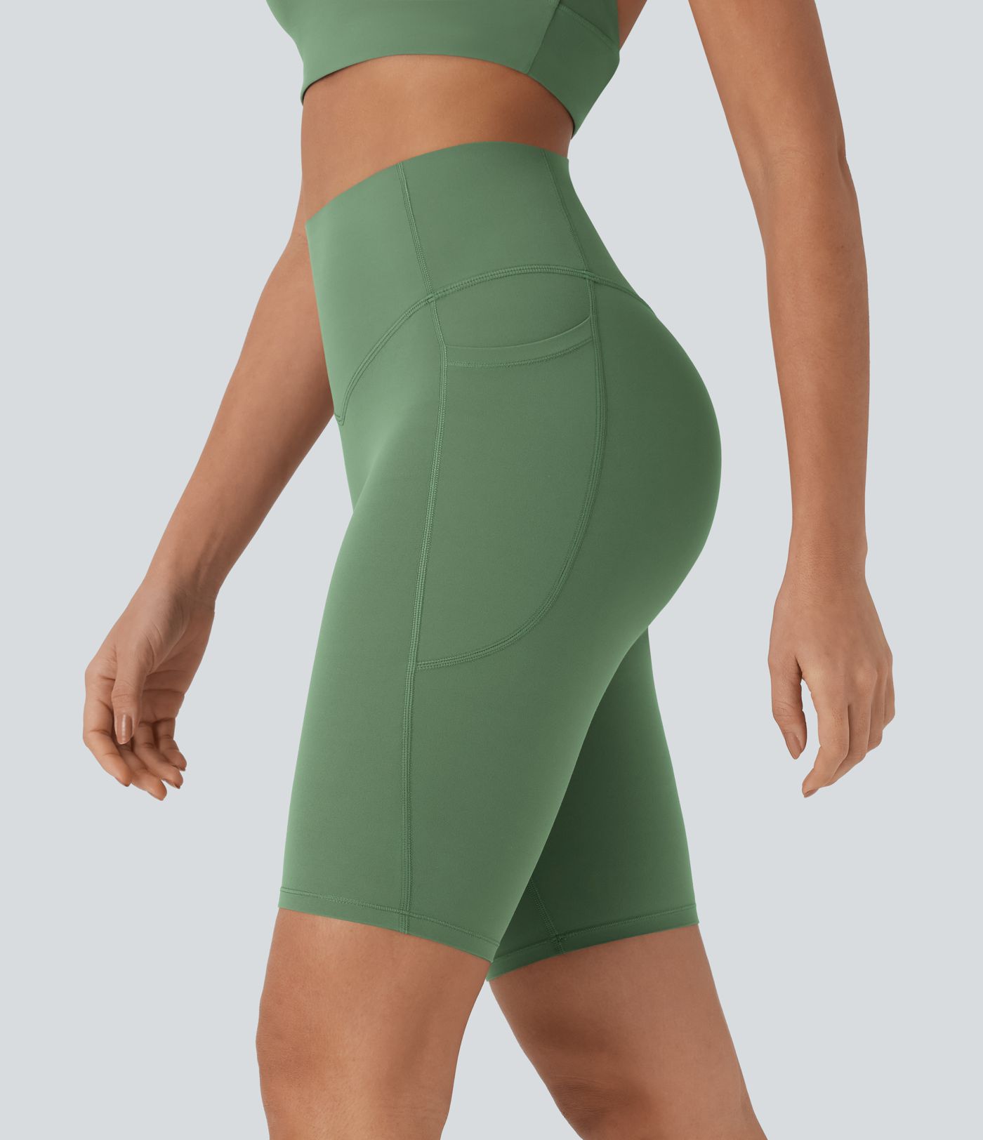 Halara UltraSculpt™ SoCinched High Waist Bauch-Formende Taschen-Shaping Trainings-Radlerhose 9''