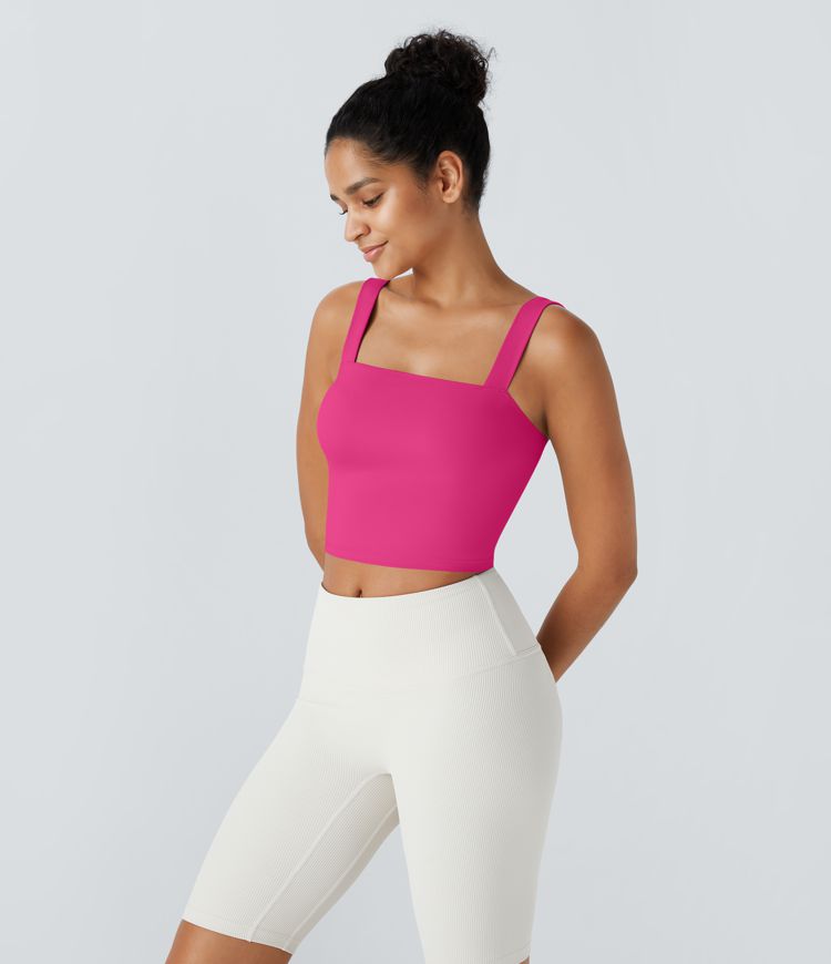 Softlyzero™ Plush Square Neck Cropped Skinny Yoga Tank Top