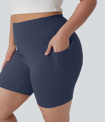 Halara UltraSculpt™ High Waisted Tummy Control Shaping Training Plus Size Biker Shorts 7'' with Pocket Halara UltraSculpt™ High Waisted Tummy Control Shaping Training Plus Size Biker Shorts 7'' with Pocket
