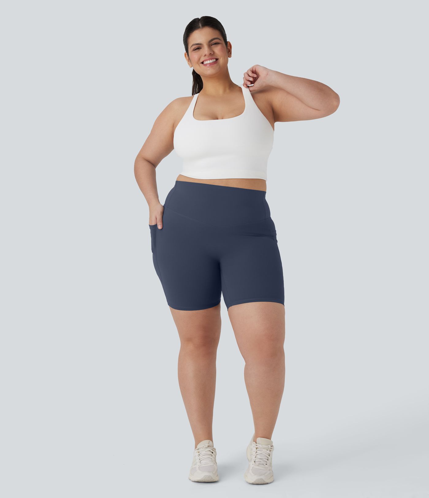 Halara UltraSculpt™ High Waisted Tummy Control Shaping Training Plus Size Biker Shorts 7'' with Pocket Halara UltraSculpt™ High Waisted Tummy Control Shaping Training Plus Size Biker Shorts 7'' with Pocket