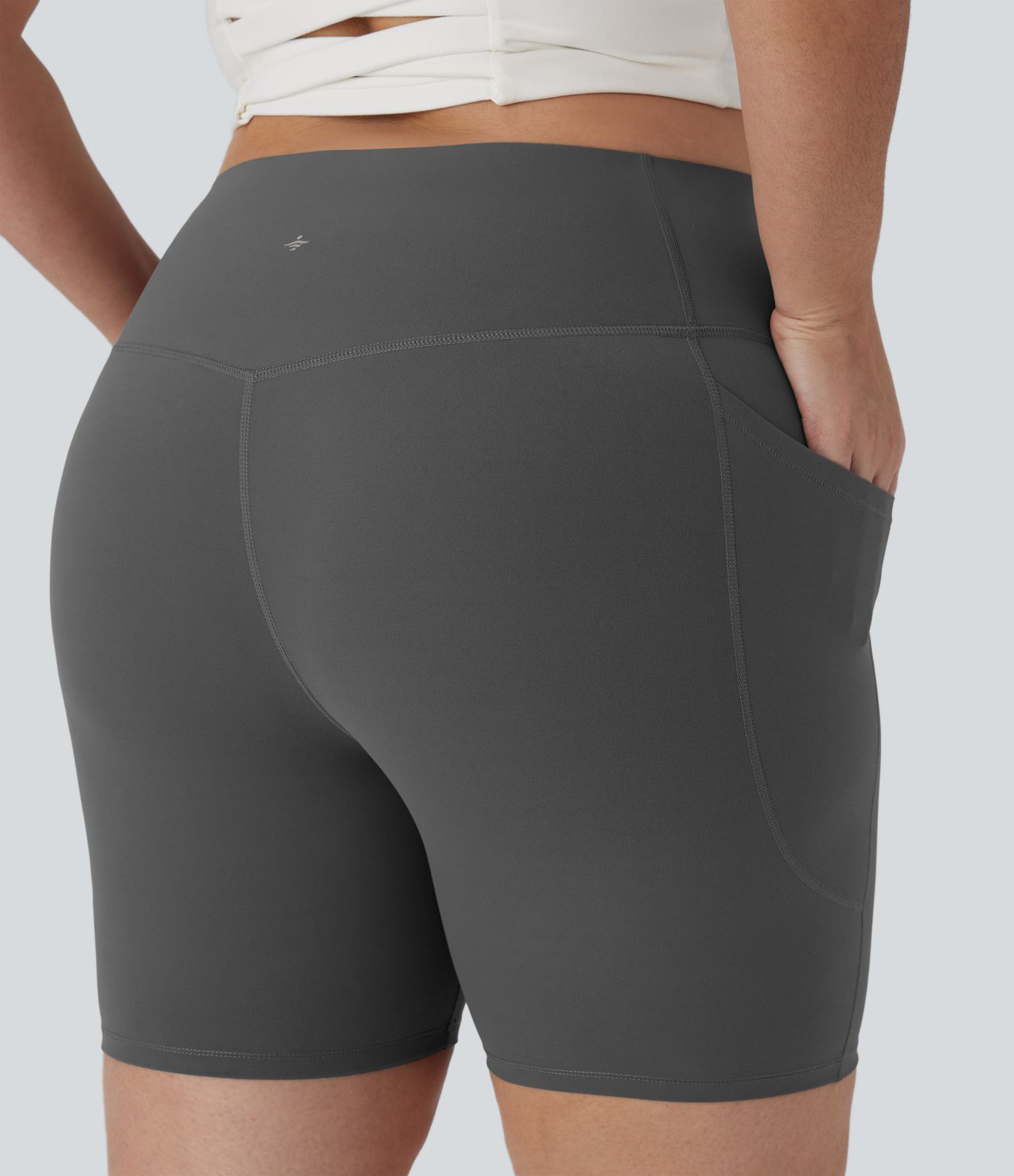 Halara UltraSculpt™ High Waisted Tummy Control Shaping Training Plus Size Biker Shorts 7'' with Pocket