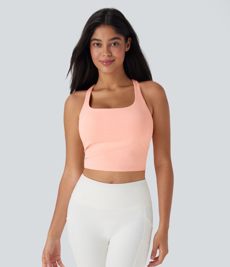 Crisscross Backless Cropped Yoga Tank Top-D/DD/DDD/F Cups