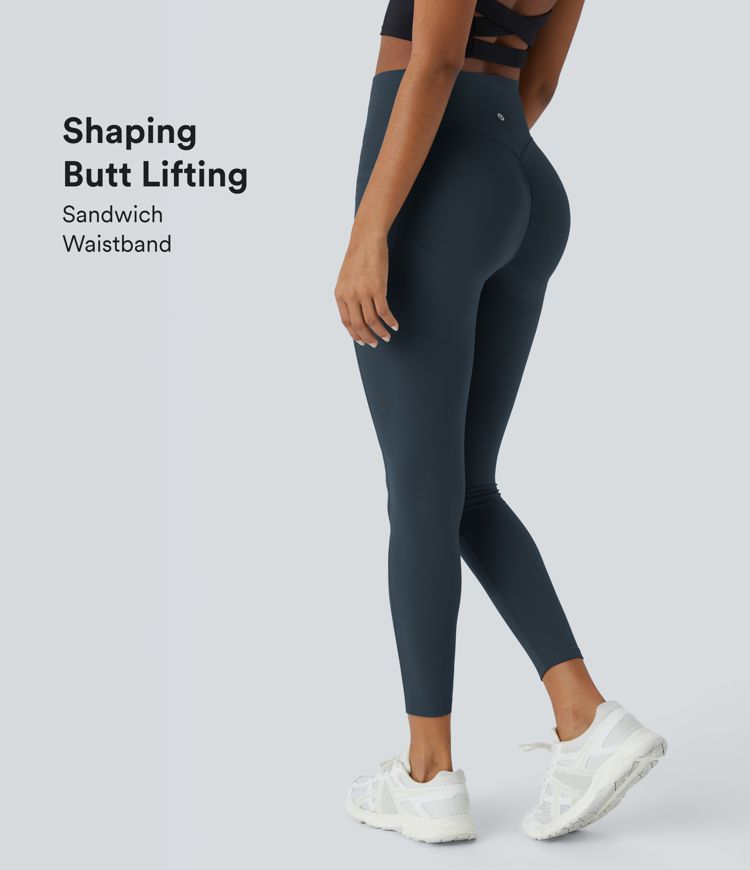 Halara UltraSculpt™ SoCinched High Waisted Scrunch Butt Lifting Tummy Control Side Pocket Shaping Training Leggings
