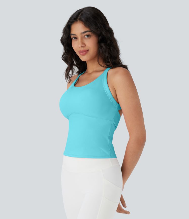 SoftlyZero™ Plush Cut Out Yoga Tank Top D-F Cups