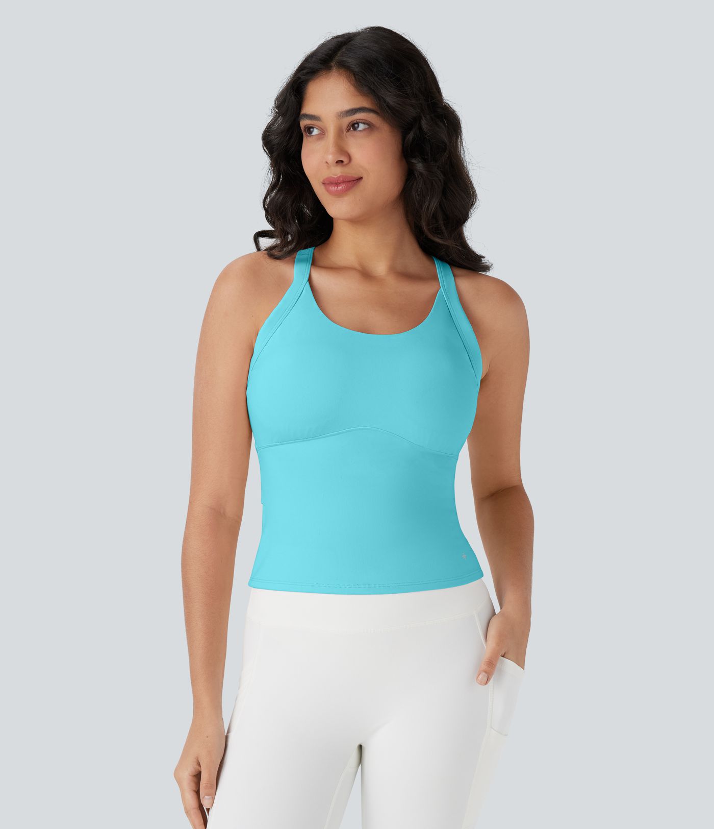 SoftlyZero™ Plush Cut Out Yoga Tank Top D-F Cups