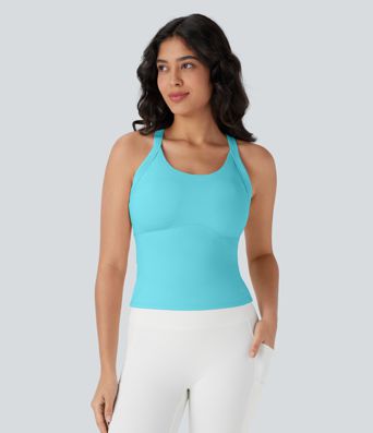 SoftlyZero™ Plush Cut Out Yoga Tank Top D-F Cups