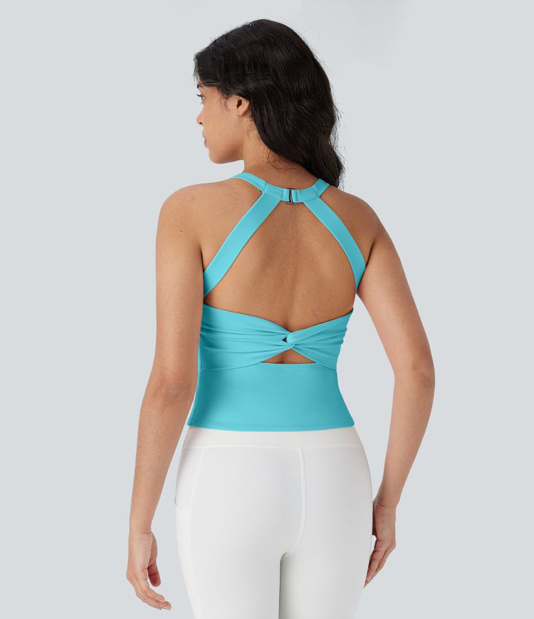 SoftlyZero™ Plush Cut Out Yoga Tank Top D-F Cups