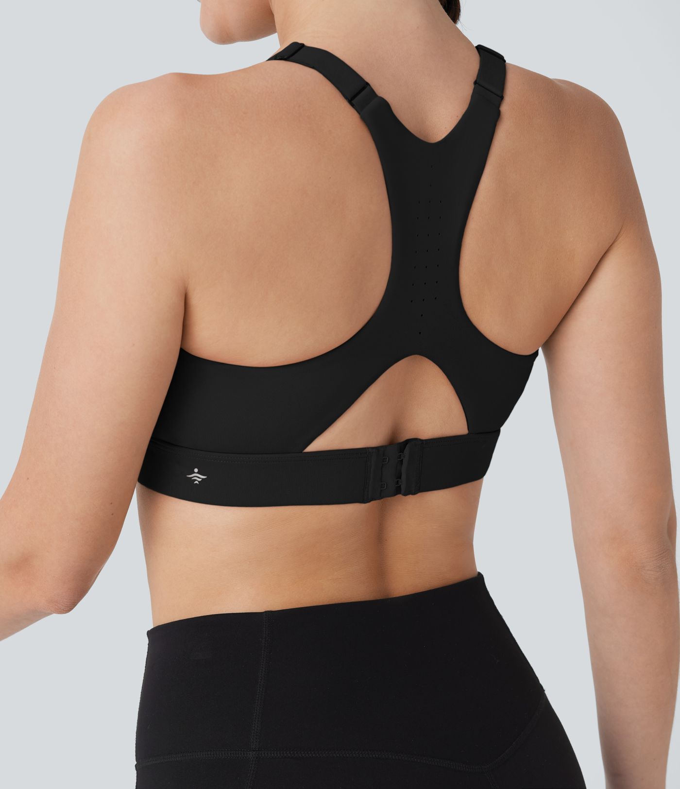 SpeedWave™ - Perforierter Sport-BH mit mittlerem Support, geformten Körbchen und verstellbaren Haken - D-F Cups, schnelltrocknend