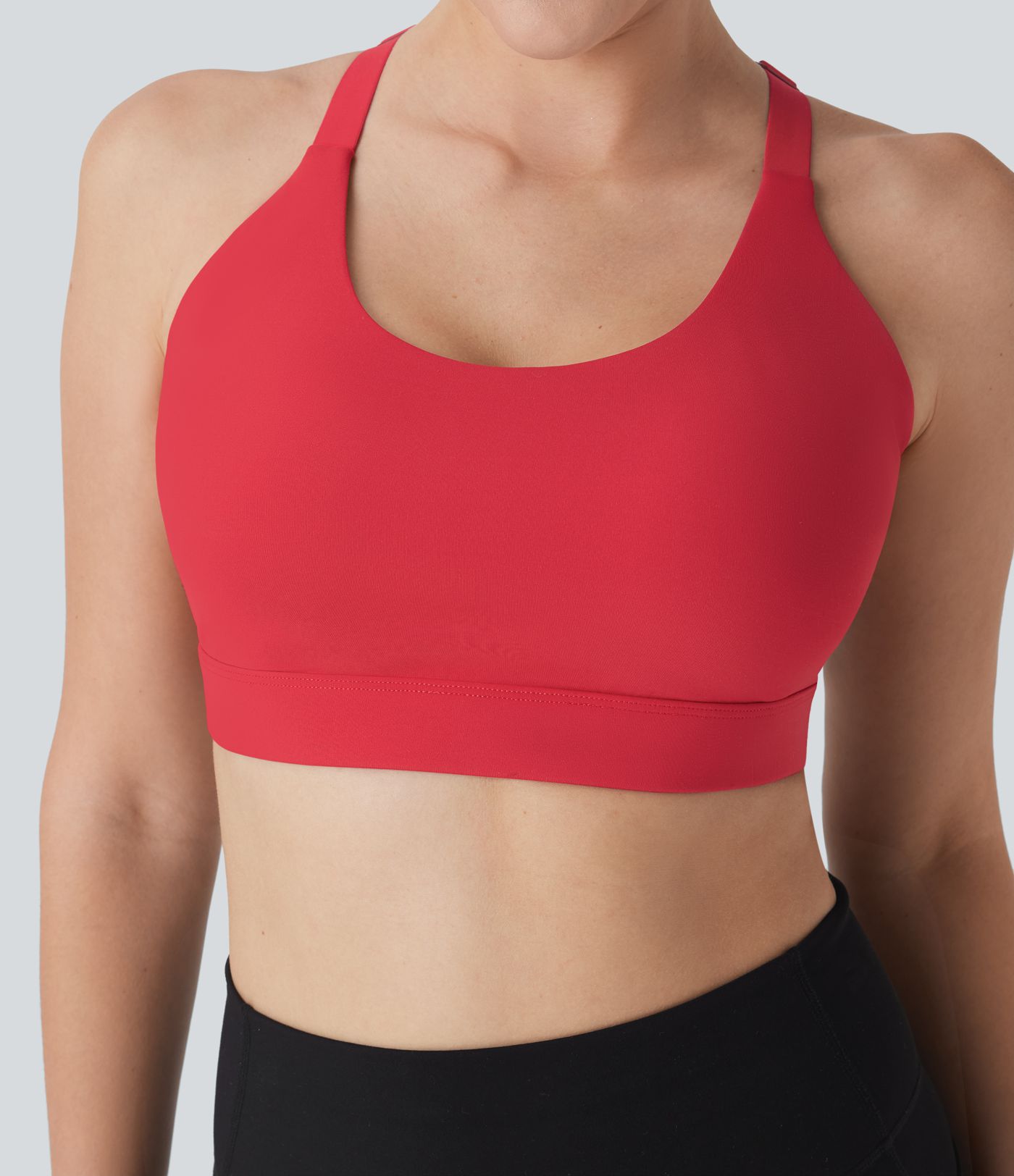 SpeedWave™ Medium Support Molded Cups Perforated Adjustable Hook Quick Dry Training Sports Bra  D-F Cups