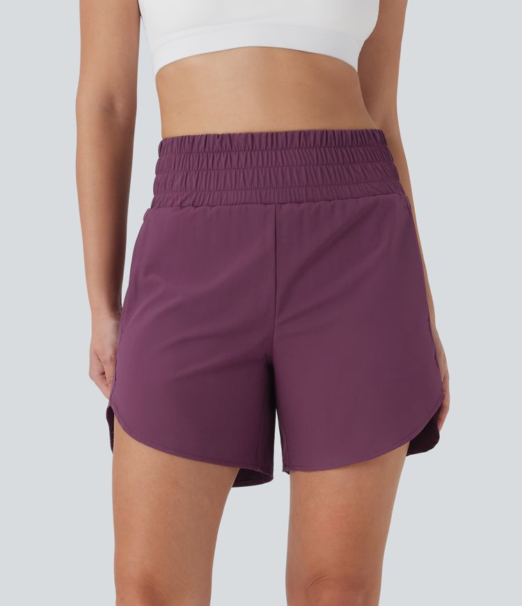 Breezeful™ High Waisted Pockets 2-in-1 Curved Hem Quick Dry Running Shorts 5.5''-Longer Length Breezeful™ High Waisted Pockets 2-in-1 Curved Hem Quick Dry Running Shorts 5.5''-Longer Length