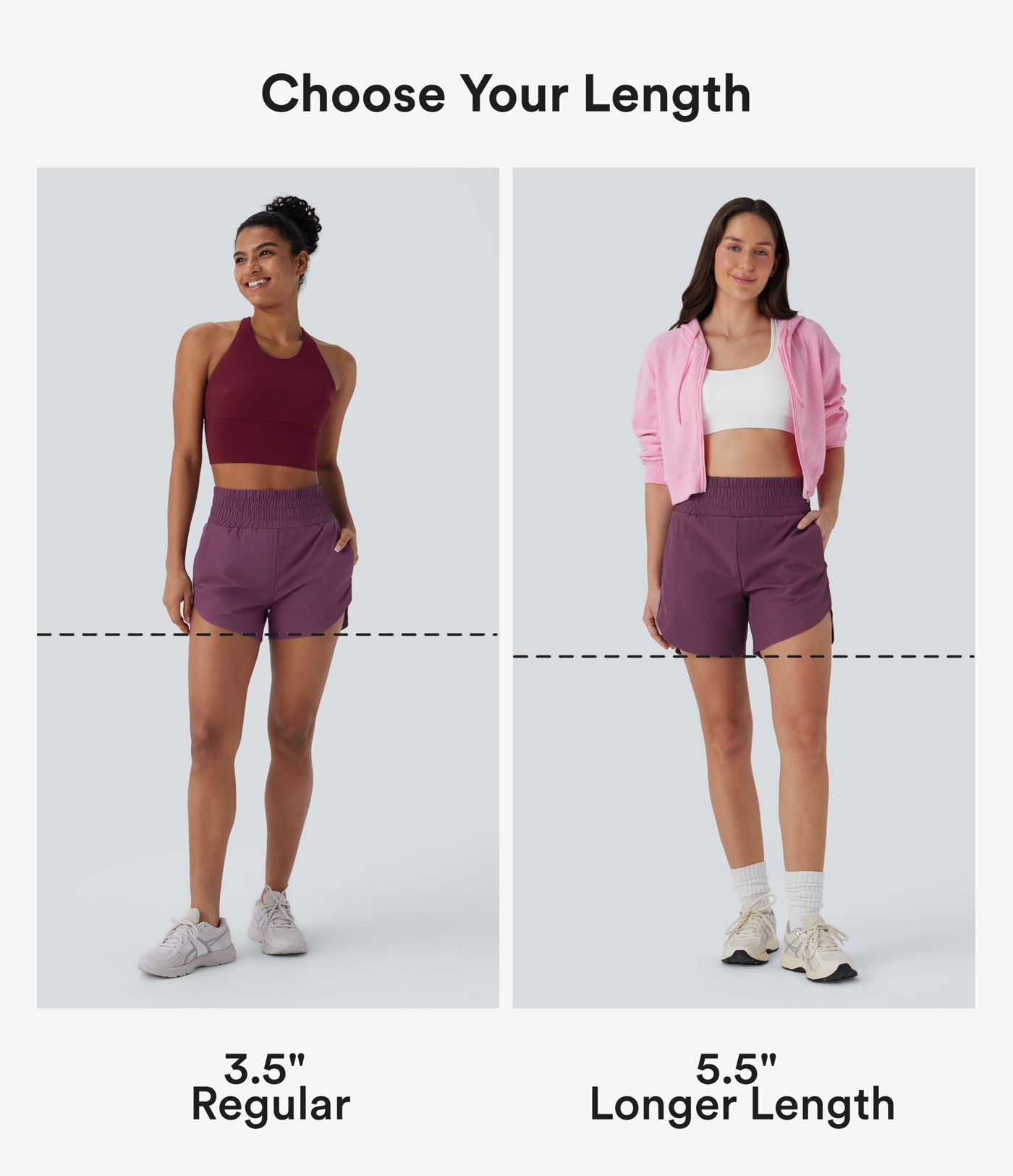 Breezeful™ High Waisted Multiple Pockets 2-in-1 Curved Hem Quick Dry Running Shorts 3.5''