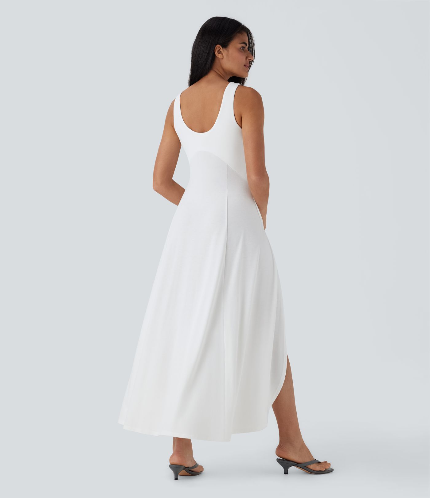 U Neck Flowy Maxi Casual Tank Dress
