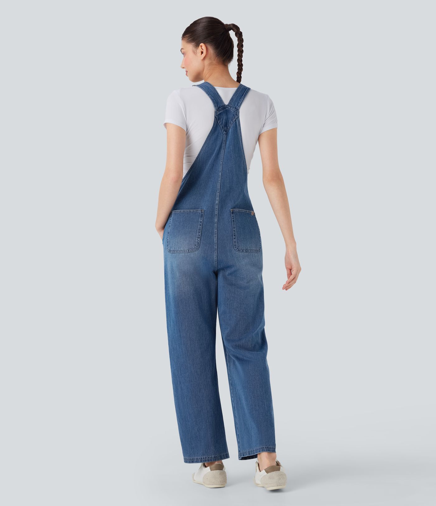 Halara Flex™ Straight Leg Denim Casual Overalls with Pockets