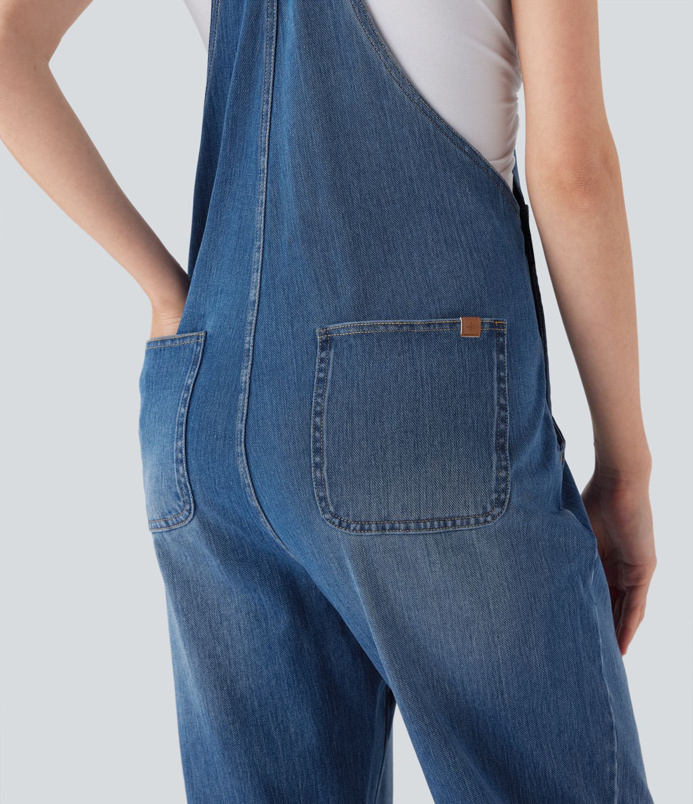 Halara Flex™ Straight Leg Denim Casual Overalls with Pockets