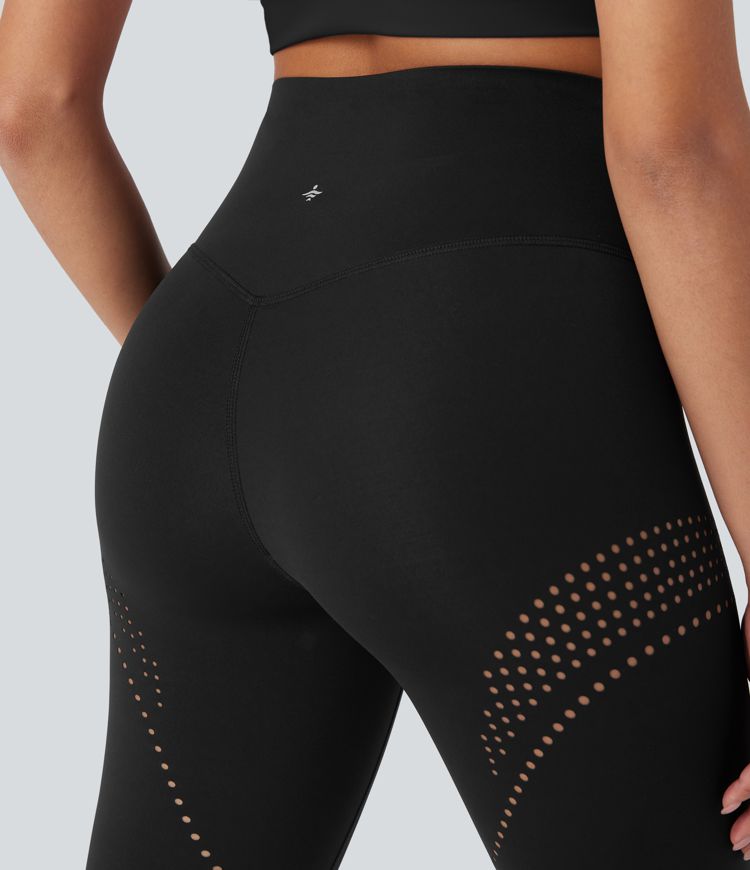 Leggings de yoga Halara UltraSculpt™ Cool à taille haute, ventilation perforée, séchage rapide et maintien du ventre - UPF 50+