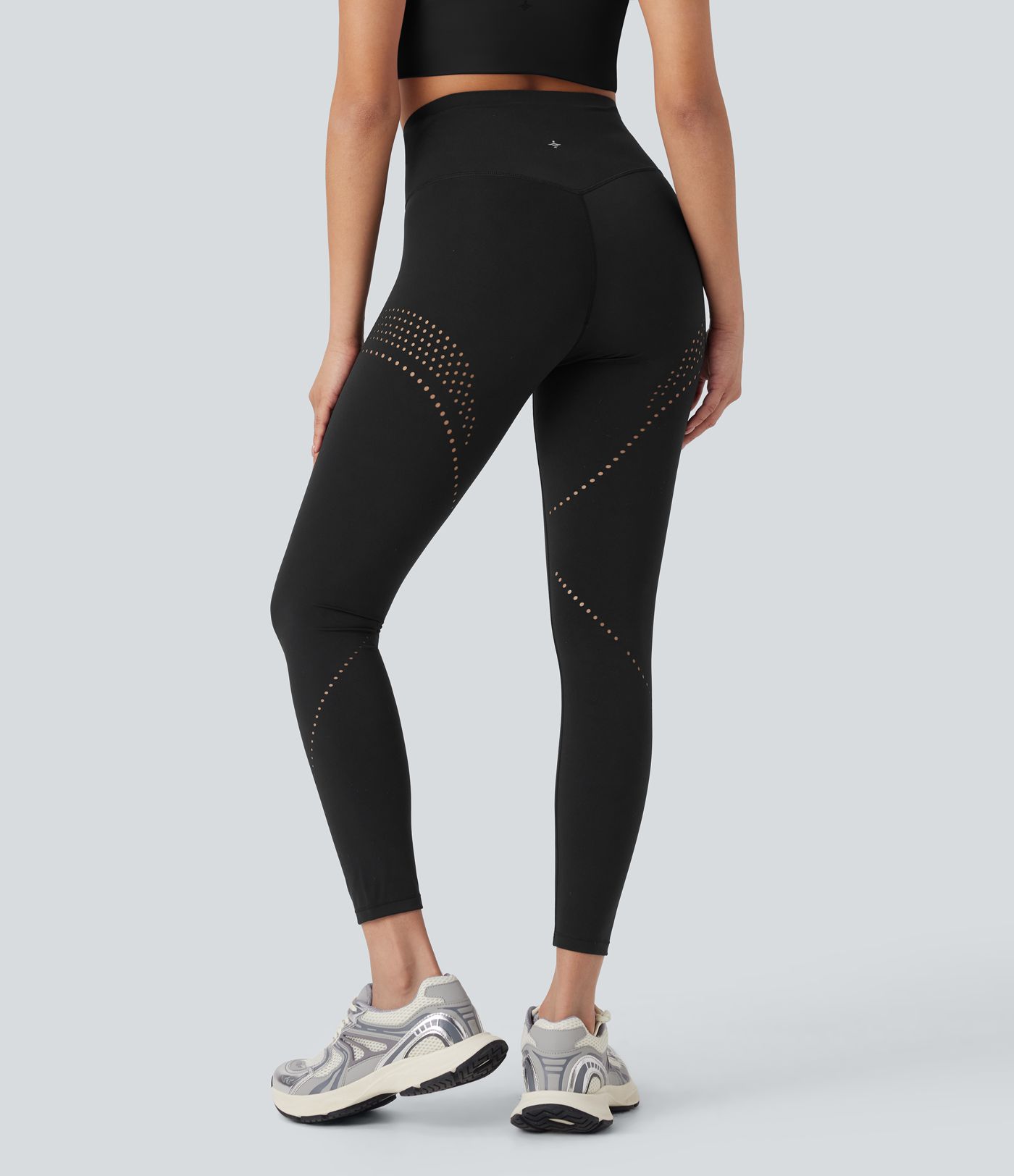 Leggings de yoga Halara UltraSculpt™ Refrescante UPF50+ con secado rápido y tiro alto con moldeador de abdomen, transpirabilidad y perforaciones laterales