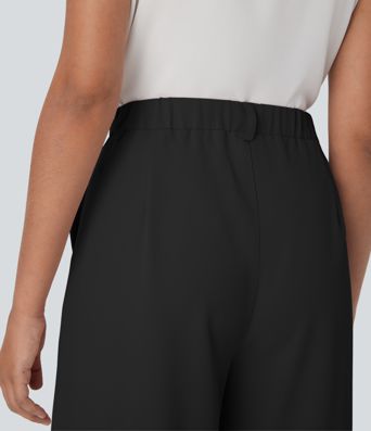 Halara Flex™ High Waisted Belted Wide Leg Cropped Work Pants with Pockets Halara Flex™ High Waisted Belted Wide Leg Cropped Work Pants with Pockets