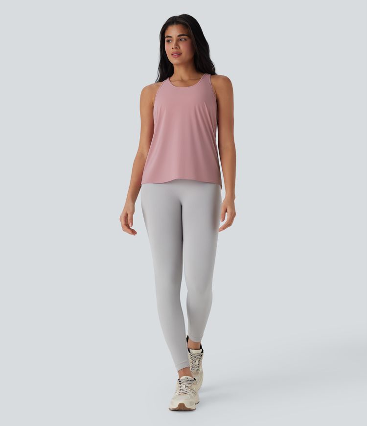 Round Neck High Low Cool Touch Quick Dry Running Tank Top