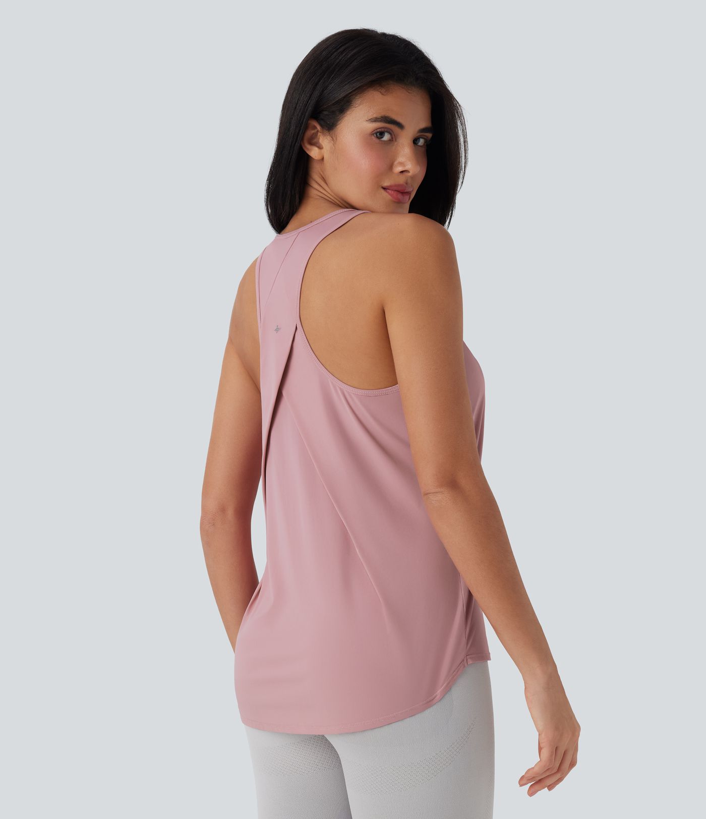 Round Neck High Low Cool Touch Quick Dry Running Tank Top