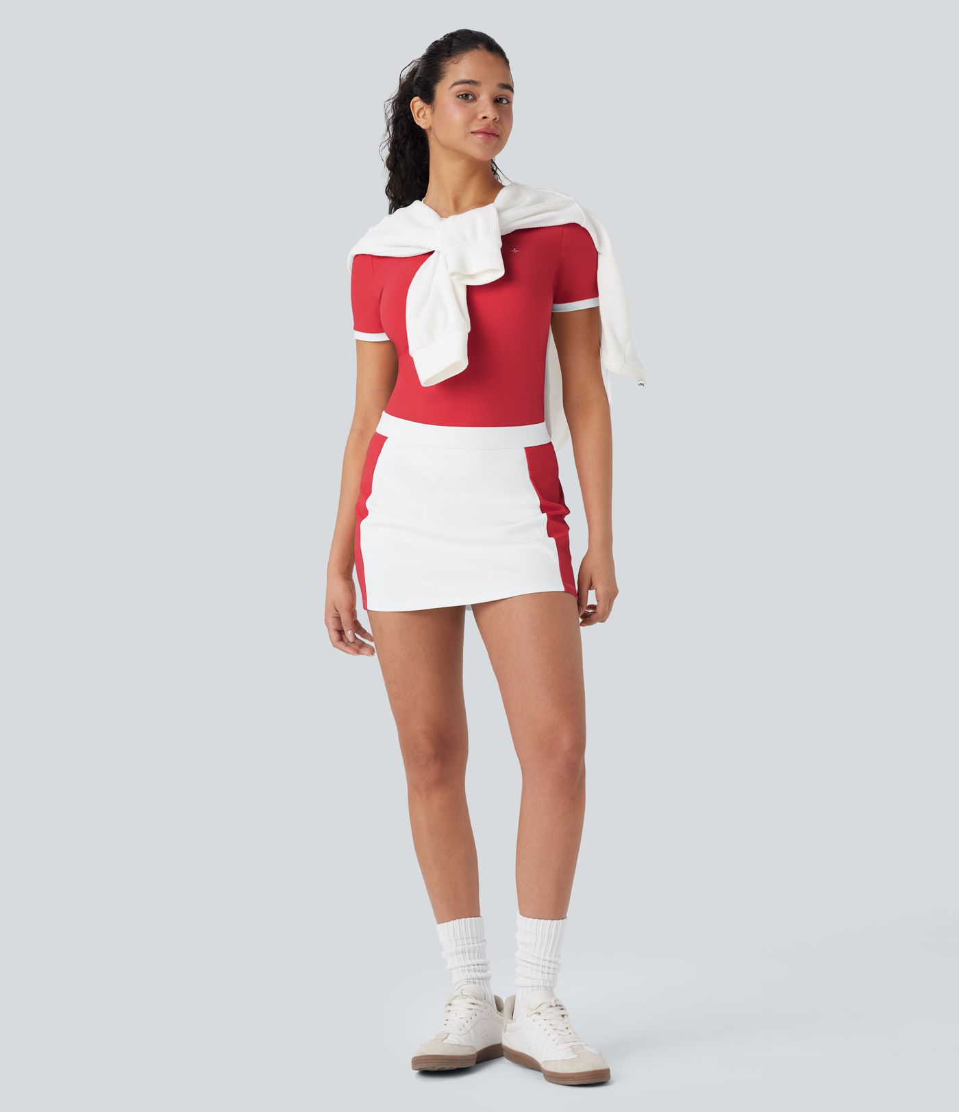 SoftlyZero™ Airy Mid Rise Color Block 2-in-1 Cool Touch Bodycon Mini Casual Skirt-UPF50+