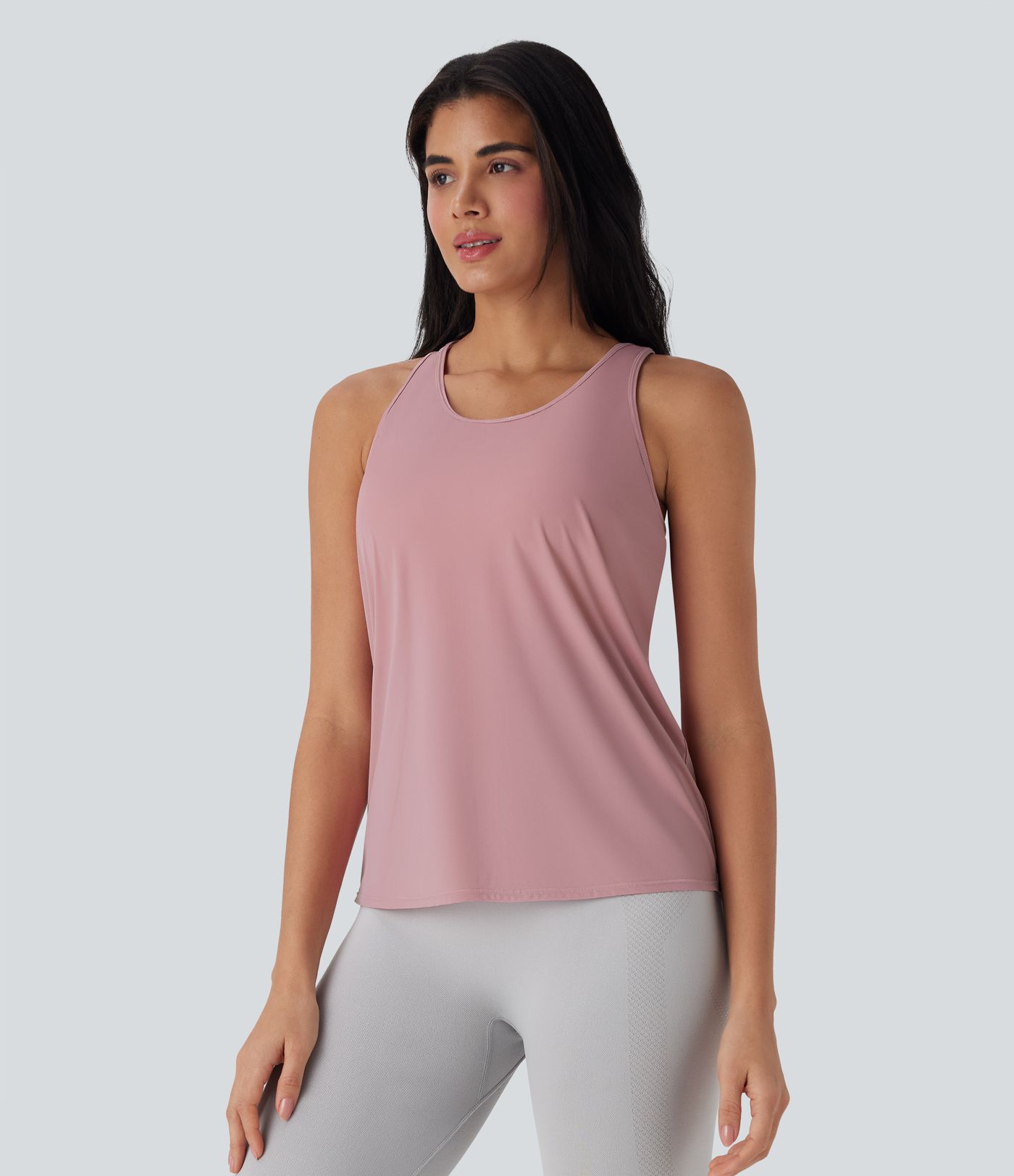 Round Neck High Low Cool Touch Quick Dry Running Tank Top