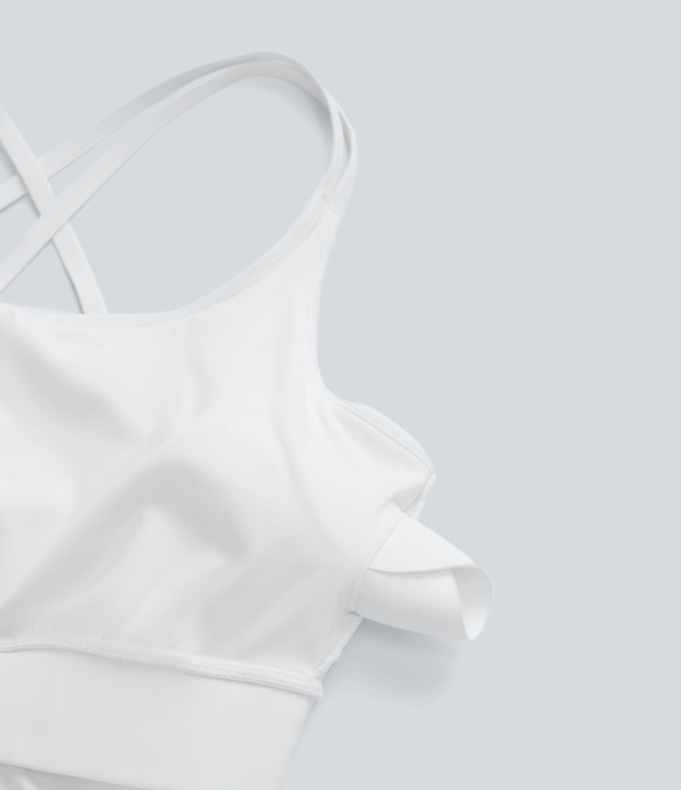 Doppelträger Plissiertes Schnelltrocknendes Yoga Cami Top D-F Cups