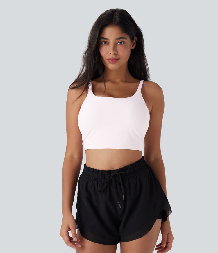 SoftlyZero™ Plush Basic Padded Cropped Running Cami Top-D/DD/DDD/F Cups