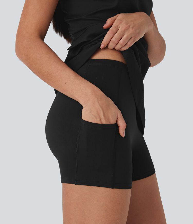 Water Repellent Wear-Resistant 2-Piece Mini Camping Cargo Dress with Pockets