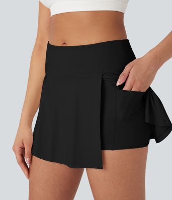Mid Rise 2-in-1 A-line Mini Yoga Skirt with Pockets